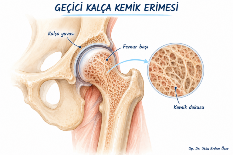 Geçici Kalça Kemik Erimesi konusunu açıklayan anatomik çizim