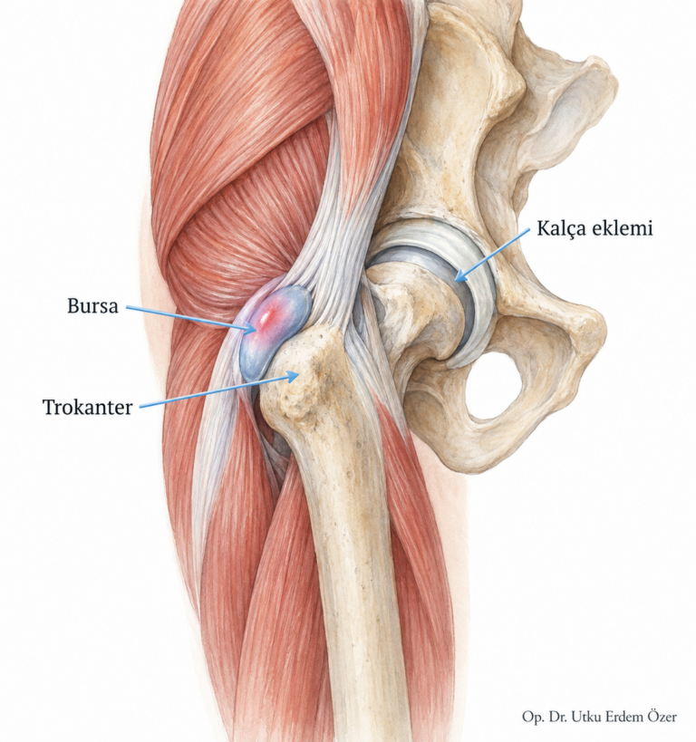 Trokanterik Bursit - Kalça Bursiti Tedavisi konusunu açıklayan anatomik çizim