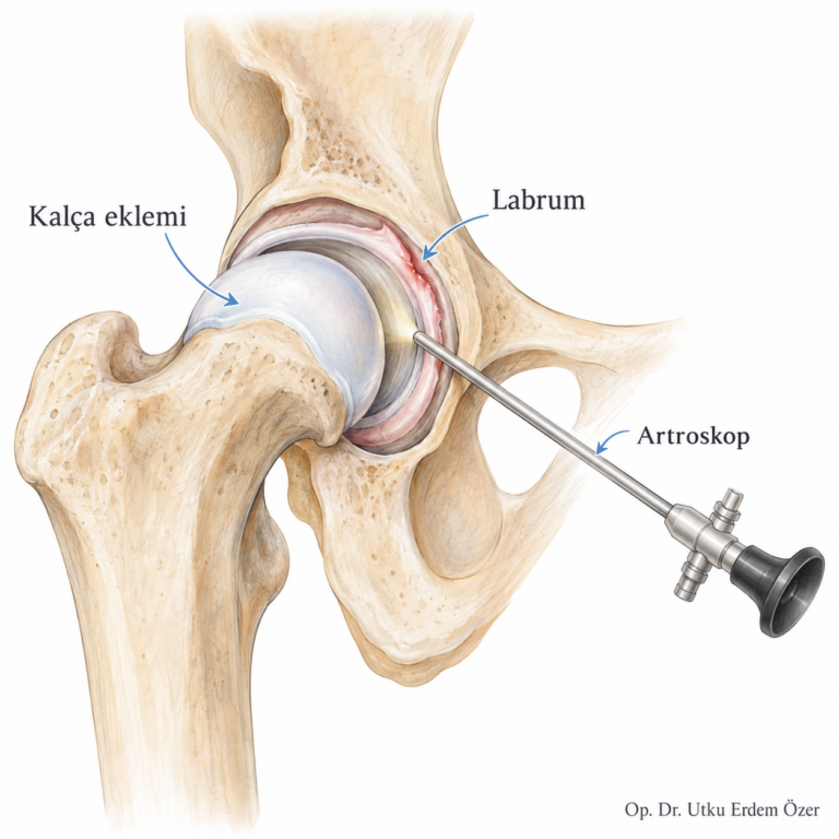 Kalça Artroskopisi konusunu açıklayan anatomik çizim
