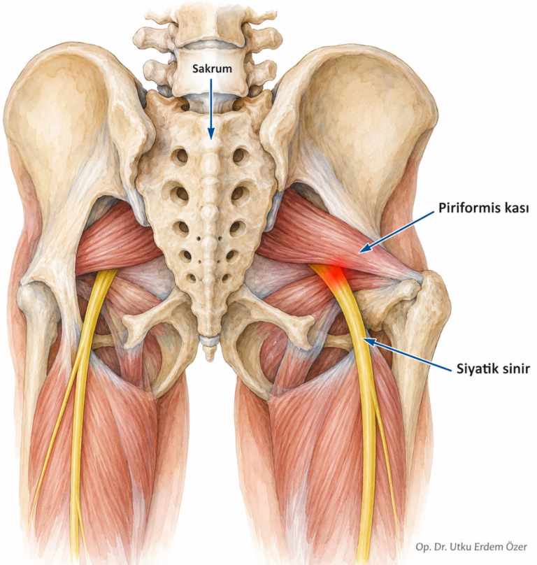 Piriformis Sendromu: Belirtileri, Egzersizleri ve Tedavisi konusunu açıklayan anatomik çizim
