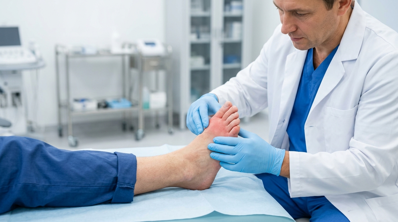 Gut hastalığında ayak başparmağının klinik muayenesi